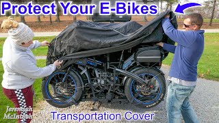 Electric Bike Transportation Cover  Lectric XP Ebike protection on a hitch mounted Bike Rack [upl. by Mercola]