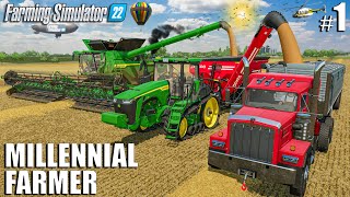 THE ADVENTURE BEGINS  Millennial Farmer MAP  Episode 1  Farming Simulator 22 [upl. by Einnaf33]