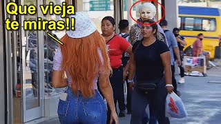 Que VIEJA te miras 😱🤣  Bromas en la calle  Bufonesnet [upl. by Abad]