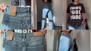 Pacsun Dad Jeans amp 90’s Boyfriend Jeans Try On and Review  Oversized TShirt [upl. by Lenno]