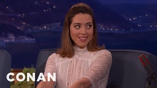 Aubrey Plaza Wants To Be Swaddled Like A Baby  CONAN on TBS [upl. by Eilarol420]