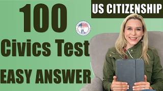 2024 100 Civics Questions and answers in RANDOM Order amp SIMPLEST ANSWERS [upl. by Anazus]