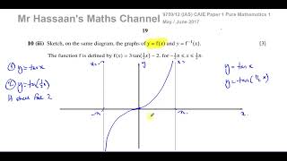 CAIE 970912MJ17 Pure Maths Paper 12 Q10 iiiiiInverse Trigonometric Functions Sketching [upl. by Treblih]