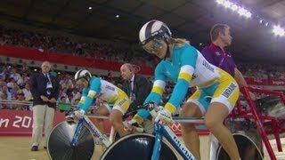 Cycling Track Womens Team Sprint Finals  Australia v Ukraine Bronze Medal London 2012 Olympics [upl. by Gore]