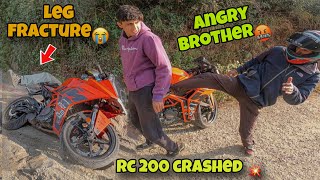 PRANK KRNA BHARI PD GYA 😭  ANGRY BROTHER 🤬  RC 200 CRASHED 💔  AsHu46 [upl. by Adraynek]