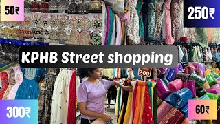 Kphb street shopping  cheapest street shopping  jntu street shopping in telugu by Chandini [upl. by Drandell700]