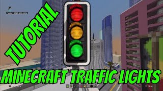 HOW TO MAKE REALISTIC MINECRAFT TRAFFIC LIGHTS Minecraft City Tutoriasl [upl. by Fielding509]