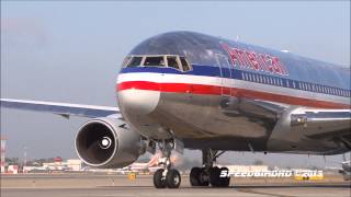 American Airlines Boeing 767223ERs at Los Angeles International Airport [upl. by Ermina458]