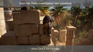 SapiRes Ruins Investigation Item Locations Assassins Creed Origins 4K Xbox One X [upl. by Basir]