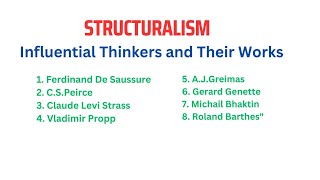 Structuralism Influential Thinkers And Their Works structuralism [upl. by Jaquelyn]