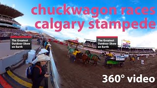 Calgary Attractions 360° views of the Calgary Stampedes GMC Rangeland Derby Chuckwagon Races [upl. by Gillette]