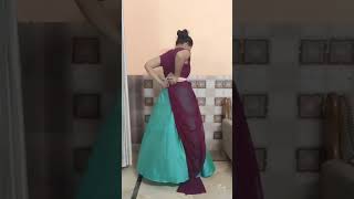 gown style saree draping sareedrapingyoutubeshorts ytshorts [upl. by Aret919]