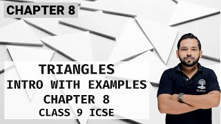 TRIANGLES INTRODUCTION WITH EXAMPLES CHAPTER 8 CLASS 9 ICSE [upl. by Thedrick]