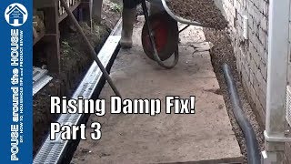 How to fix rising damp amp penetrating damp  PART 3 Channel drain  french drain installation [upl. by Limay412]