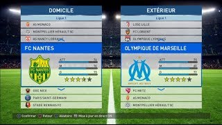 Nantes  Marseille PES 2017  Ligue 1 Conforama 20172018 2nde Journée  IA Vs IA [upl. by Tarra]