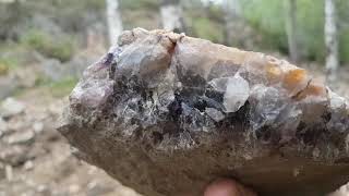 Amethyst crystals in Sweden  Rockhunting  Ametist kristaller i Värmland [upl. by Annad309]