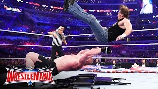 Dean Ambrose vs Brock Lesnar  No Holds Barred Street Fight WrestleMania 32 [upl. by Katushka]