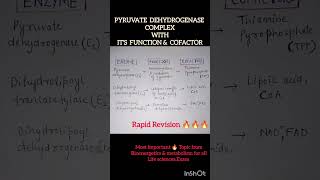 PYRUVATE DEHYDROGENASE COMPLEX WITH ITS FUNCTION amp COFACTOR  RAPID REVISION 🔥 IMPORTANT TOPIC 🔥 [upl. by Sedecram977]