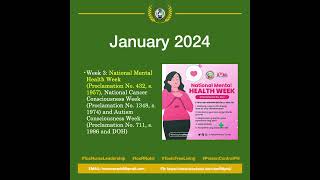 NationalInternational Celebration for the Month of January CY 2024 for Public Safety and Healthcare [upl. by Ramos530]