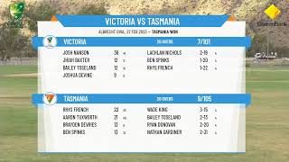 Cricket Australia  National Indigenous Cricket Champs  Men  Rnd7  Victoria v Tasmania [upl. by Cutcheon]