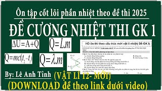 Vật lí 12 mới Ôn thi giữa học kỳ 1 vật lí 12 kntt ctst  Ôn chương vật lí nhiệt theo đề mới [upl. by Callida]