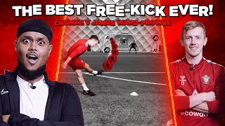 CHUNKZ VS JAMES WARD PROWSE VS SHARKY FREE KICK CHALLENGE TO WIN YOU MONEY [upl. by Rowley]