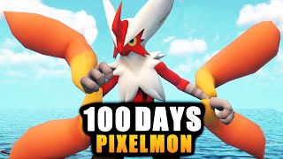 I Spent 100 Days in Minecrafts PIXELMON Mod [upl. by Joby]