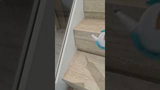 Glass Mable Stair Installation construction stairs interiordesign builder home [upl. by Aural]