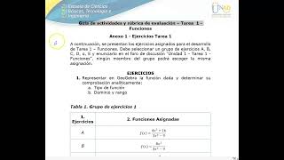 – Tarea 1  Funciones Anexo 1  Ejercicios Tarea 1 calculo diferencial [upl. by Jasper]