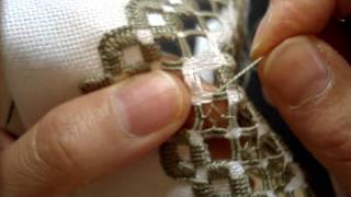 Hardanger Embroidery Lesson 10 contd One more Doves Eye [upl. by Epilif]