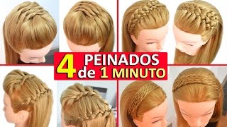 4 Peinados Casuales para Cabello Largo con Trenzas Diademas Faciles y Rapidos [upl. by Lemra]