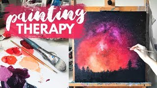 Depression  Art Therapy Painting Tutorial REAL TIME [upl. by Clement]