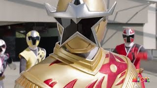 Super Ninja Steel  Gold Ranger vs Tynamon  E17 Happy to Be Me  Power Rangers Official [upl. by Maillij]