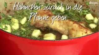 Rezept Pollo al ajillo Spanisches Knoblauch Huhn [upl. by Rickard116]