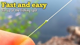 Super Easy  Tying braid to fluorocarbon quickly and easily  Right on the fishing spot [upl. by Royd524]