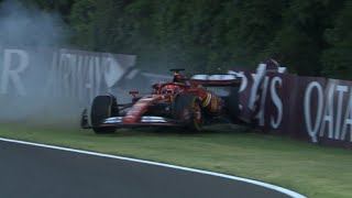 F1 GP UNGHERIA RISULTATI PL2  ERRORE DI LECLERC SBATTE SUBITO E BUTTA LE PROVE [upl. by Enelkcaj]