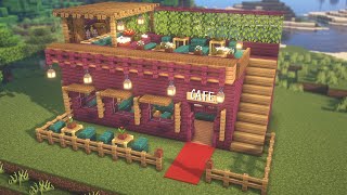 Minecraft cafe with a summer terrace [upl. by Bertolde550]