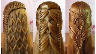 Coiffures simples et belles 🌷 facile à faire cheveux longsmi longs [upl. by Mada]