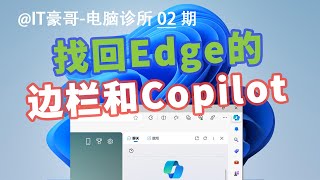 教程  Edge侧边栏、Copilot图标都不见了，怎么找回？ [upl. by Ryley]