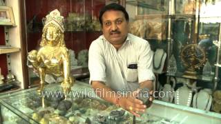 Nepali shopkeeper speaks about Shaligram Shila stones  ammonites [upl. by Trinia]