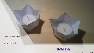 Tutorial Basteln  Faltanleitung Teelichtbehälter [upl. by Hartley]