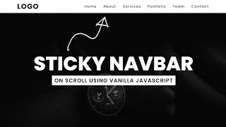 Sticky Navigation Bar On Scroll Using Vanilla Javascript  Fixed Navbar on Scroll [upl. by Ewan]