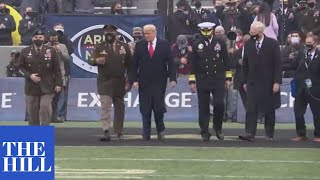 BREAKING Trump does coin toss at ArmyNavy football game [upl. by Ardnic]