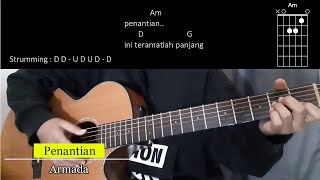 Kunci Gitar Mudah Penantian  Armada  Penantian ini teramatlah panjang Chord Lirik [upl. by Etat]