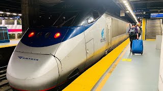 🇺🇸Riding the Americas FASTEST Train  Amtrak Acela First Class New York→Washington DC [upl. by Ameer]