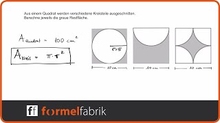 Kreisteile Übungsaufgabe Restfläche berechnen [upl. by Iramohs]