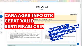 CARA AGAR INFO GTK CEPAT VALID SERTIFIKASI CAIR [upl. by Eerazed]