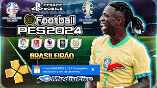 ATUALIZADO COMO Baixar E Instalar eFootBall PES 2024  PPSSPP  COM COPA AMÉRICA Câmera PS4 [upl. by Sackey]