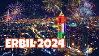 Erbil 2024 😲 welcoming new year 🎊 in the capital of Kurdistan ❄️🎊 [upl. by Oba]