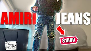 AMIRI MX1 JEANS TRY ON  ON BODY REVIEW [upl. by Refotsirc]